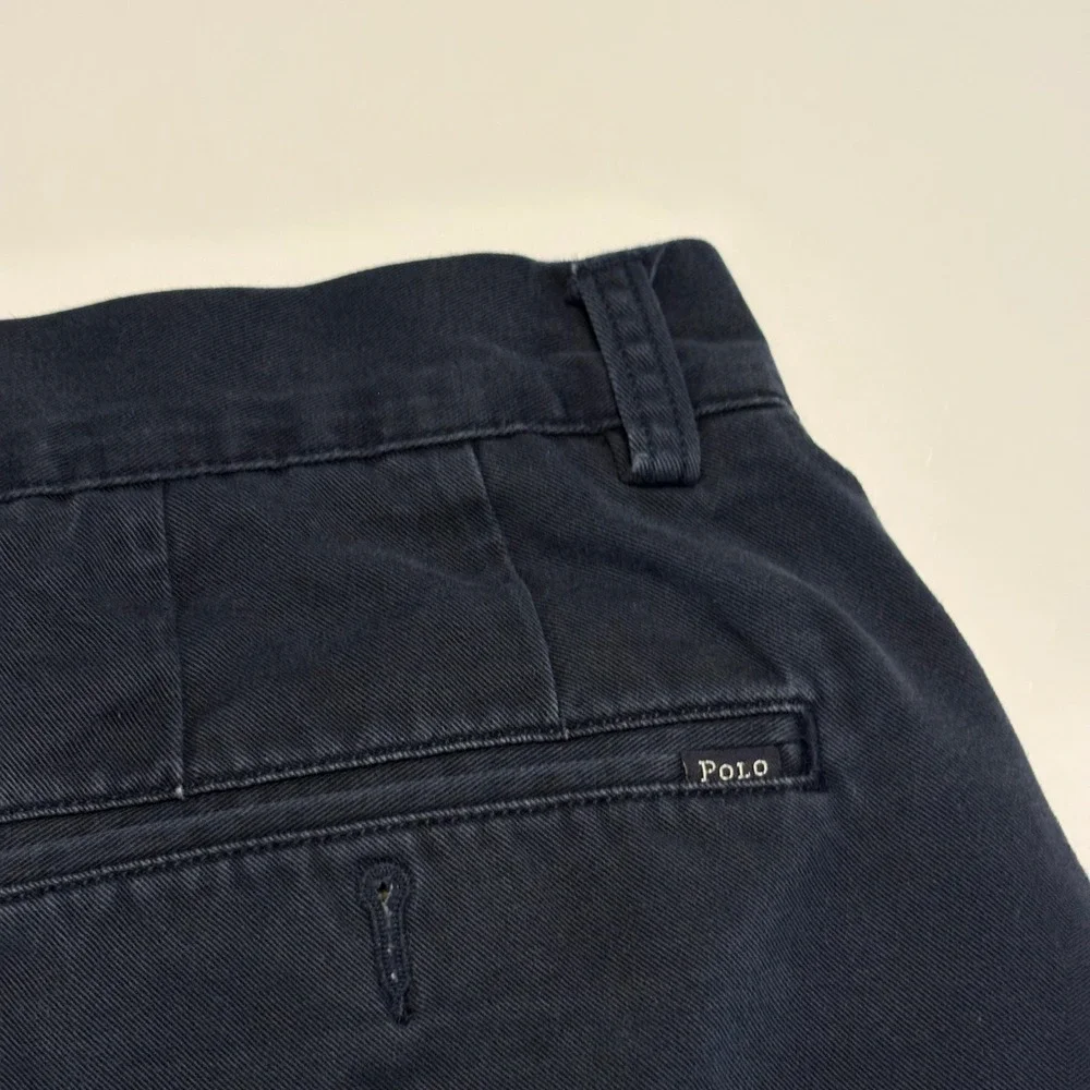 Polo Ralph Lauren Chino Shorts Mens 35 Navy Blue Classic Fit 6